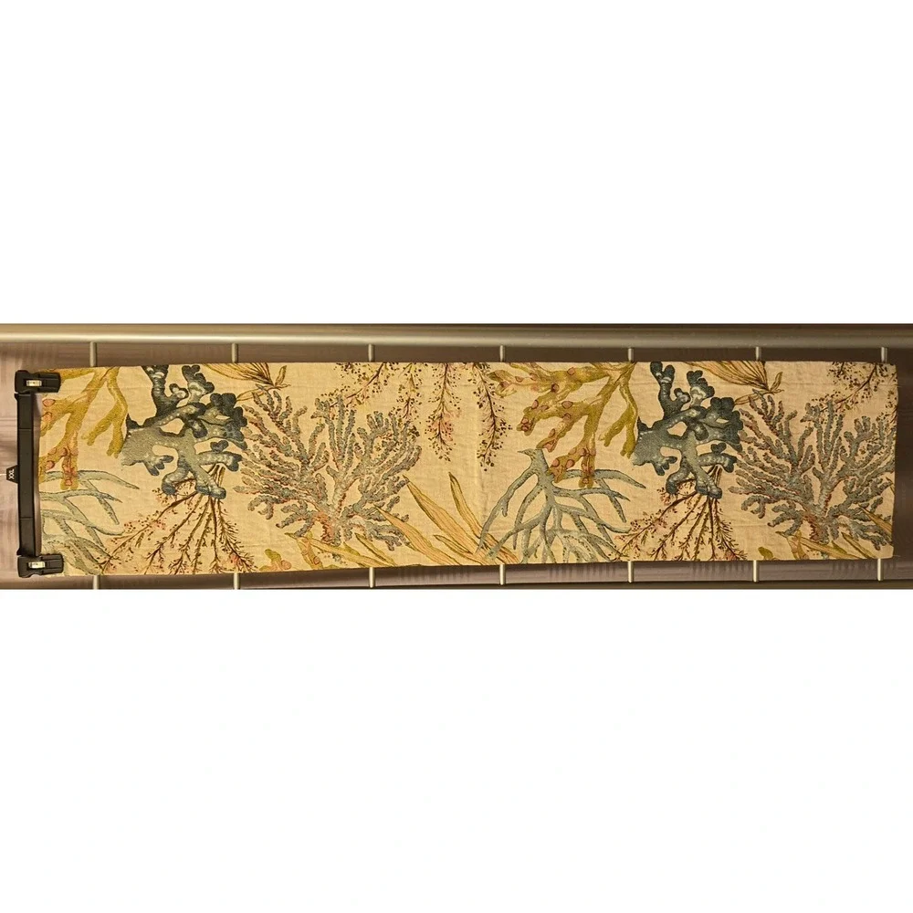 Coastal Coral Reef Woven Tapestry Table Runner 12x50 Nautical Beach House Decor
